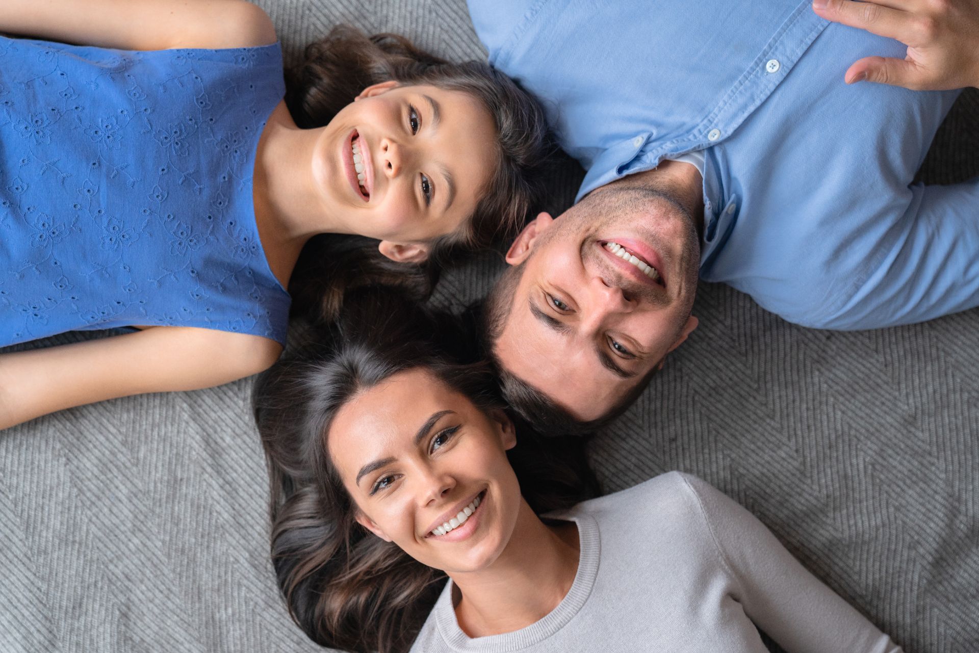 top view of happy family